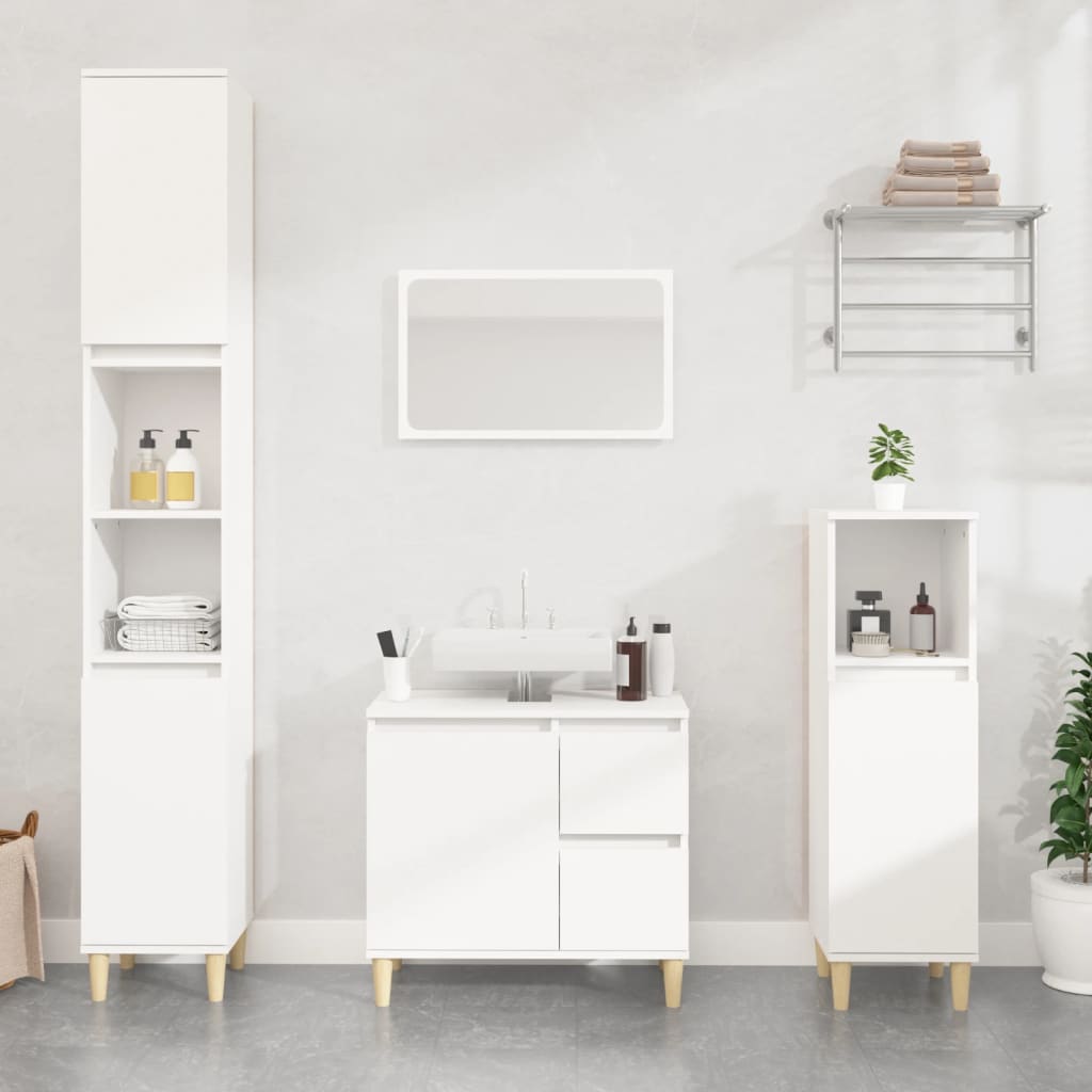 Armadietto Bagno 30X30X190 Cm Legno Multistrato