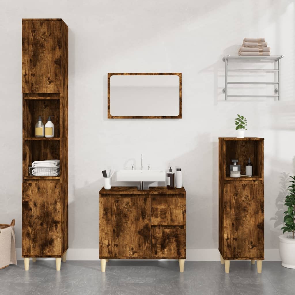 Armadietto Bagno 30X30X190 Cm Legno Multistrato