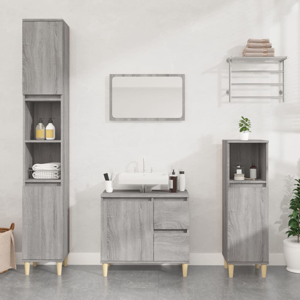 Armadietto Bagno 30X30X190 Cm Legno Multistrato