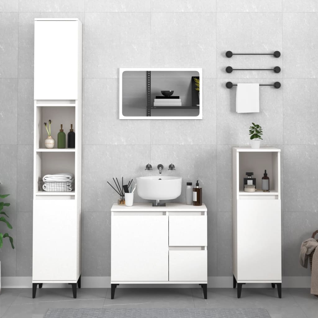 Armadietto Bagno Rovere 30X30X190 Cm Legno Multistrato