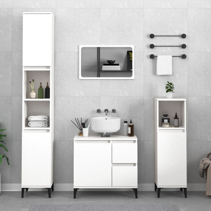 Armadietto Bagno Rovere 30X30X190 Cm Legno Multistrato