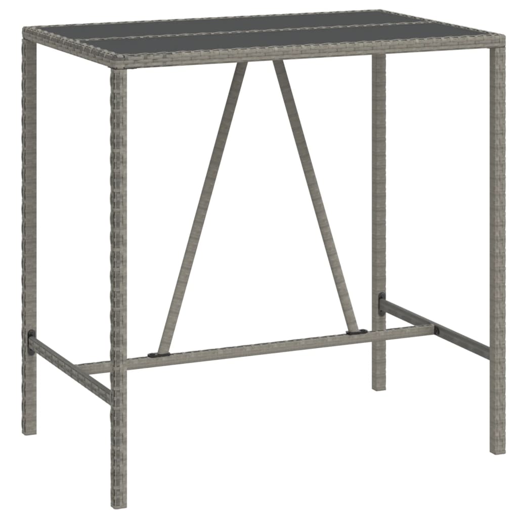 Tavolo Da Bar Con Piano In Vetro 110X70X110Cm Polyrattan