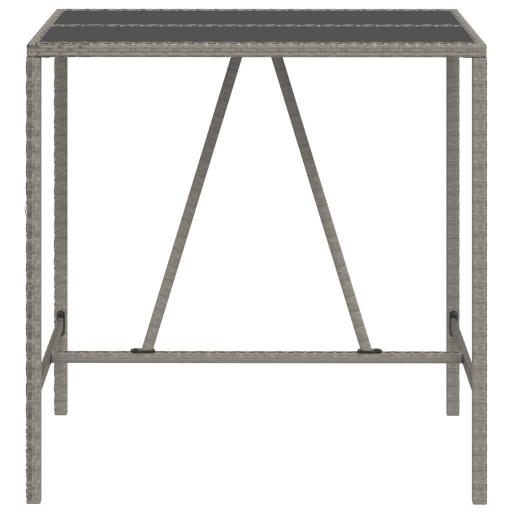 Tavolo Da Bar Con Piano In Vetro 110X70X110Cm Polyrattan