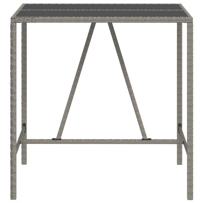 Tavolo Da Bar Con Piano In Vetro 110X70X110Cm Polyrattan
