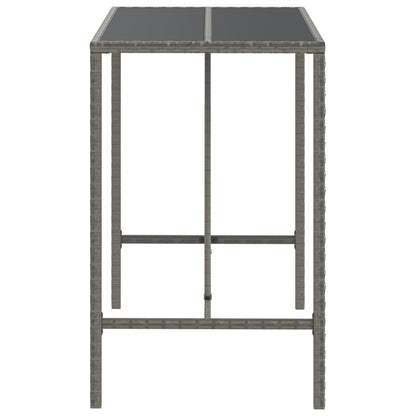 Tavolo Da Bar Con Piano In Vetro 110X70X110Cm Polyrattan