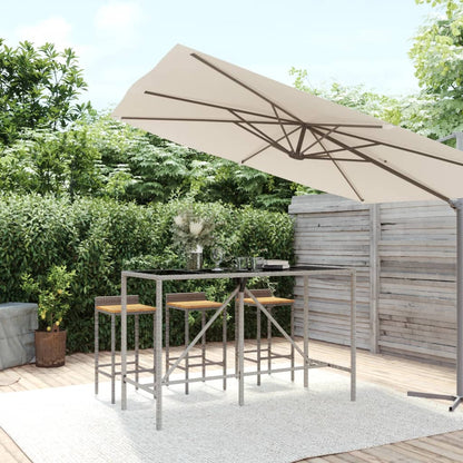 Tavolo Da Bar Con Piano In Vetro 110X70X110Cm Polyrattan