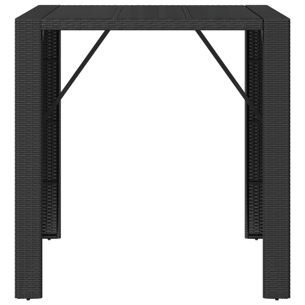 Tavolo Bar Con Piano In Vetro Polyrattan