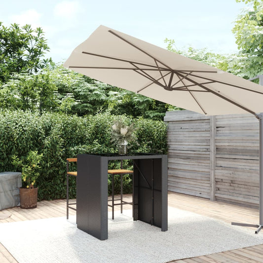Tavolo Bar Con Piano In Vetro Polyrattan