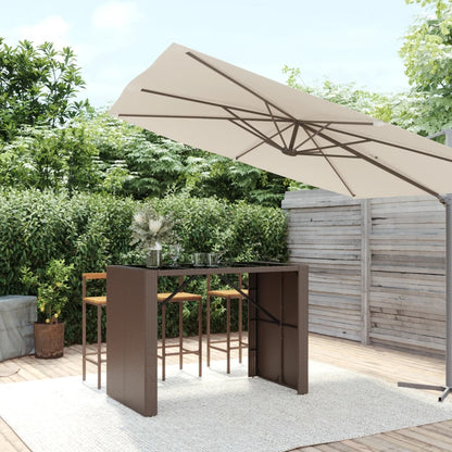 Tavolo Bar Con Piano In Vetro Polyrattan
