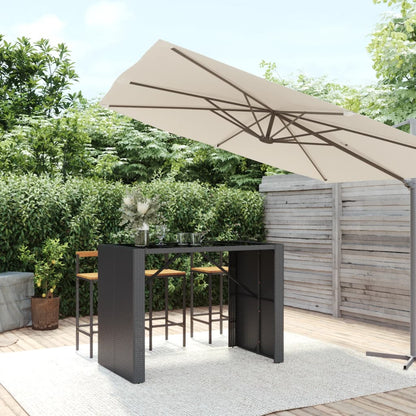 Tavolo Bar Con Piano In Vetro Polyrattan