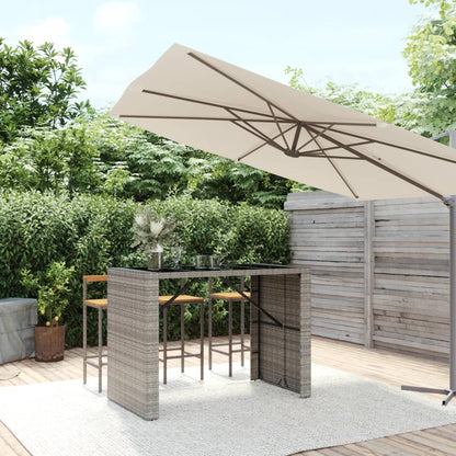 Tavolo Bar Con Piano In Vetro Polyrattan