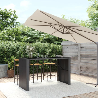 Tavolo Bar Con Piano In Vetro Polyrattan