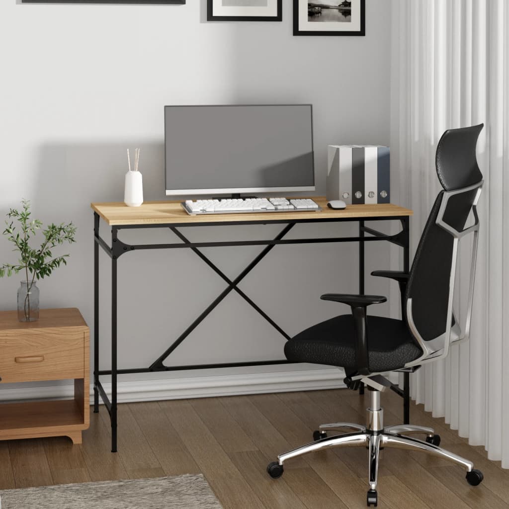 Scrivania 100X50X75 Cm Legno Multistrato E Ferro
