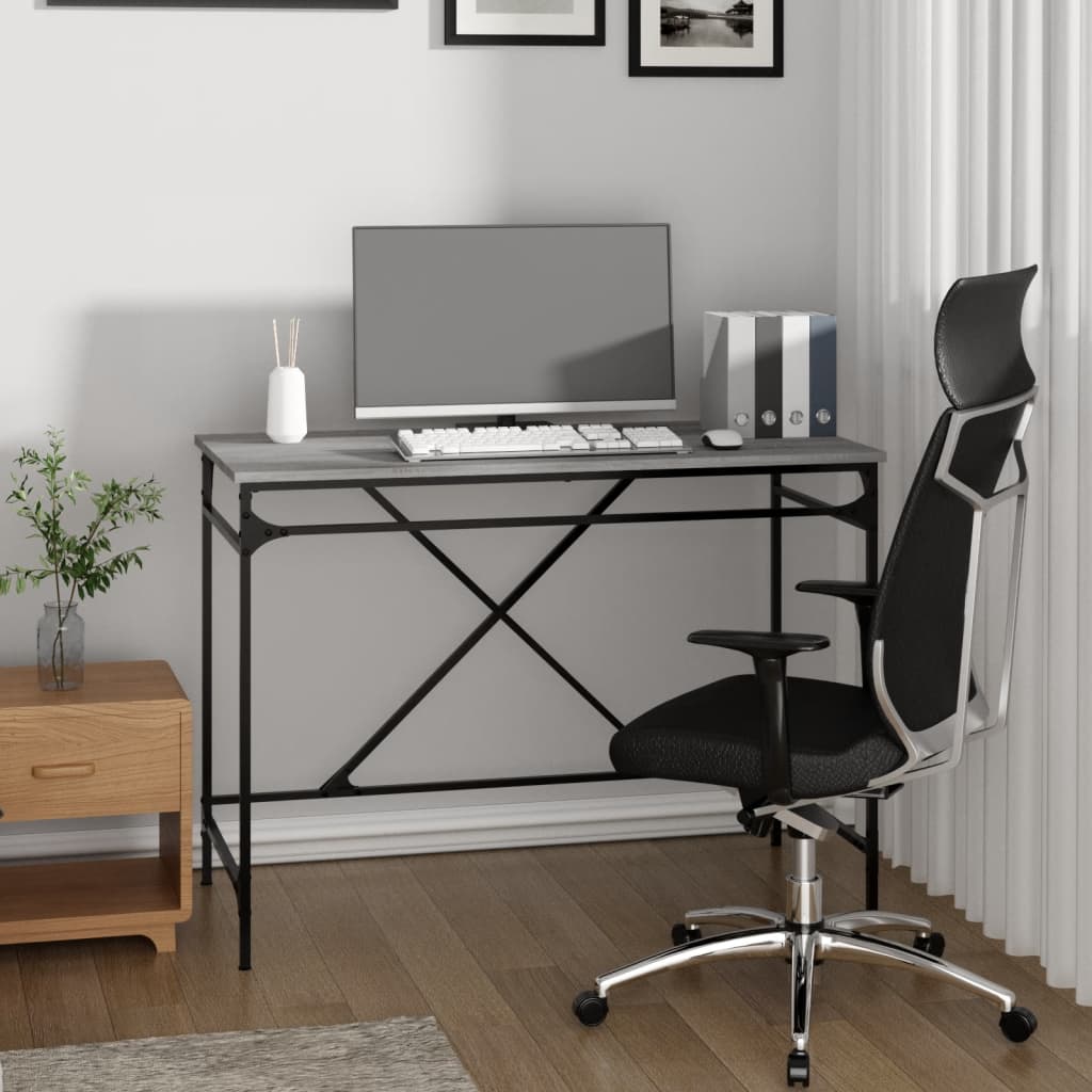Scrivania 100X50X75 Cm Legno Multistrato E Ferro