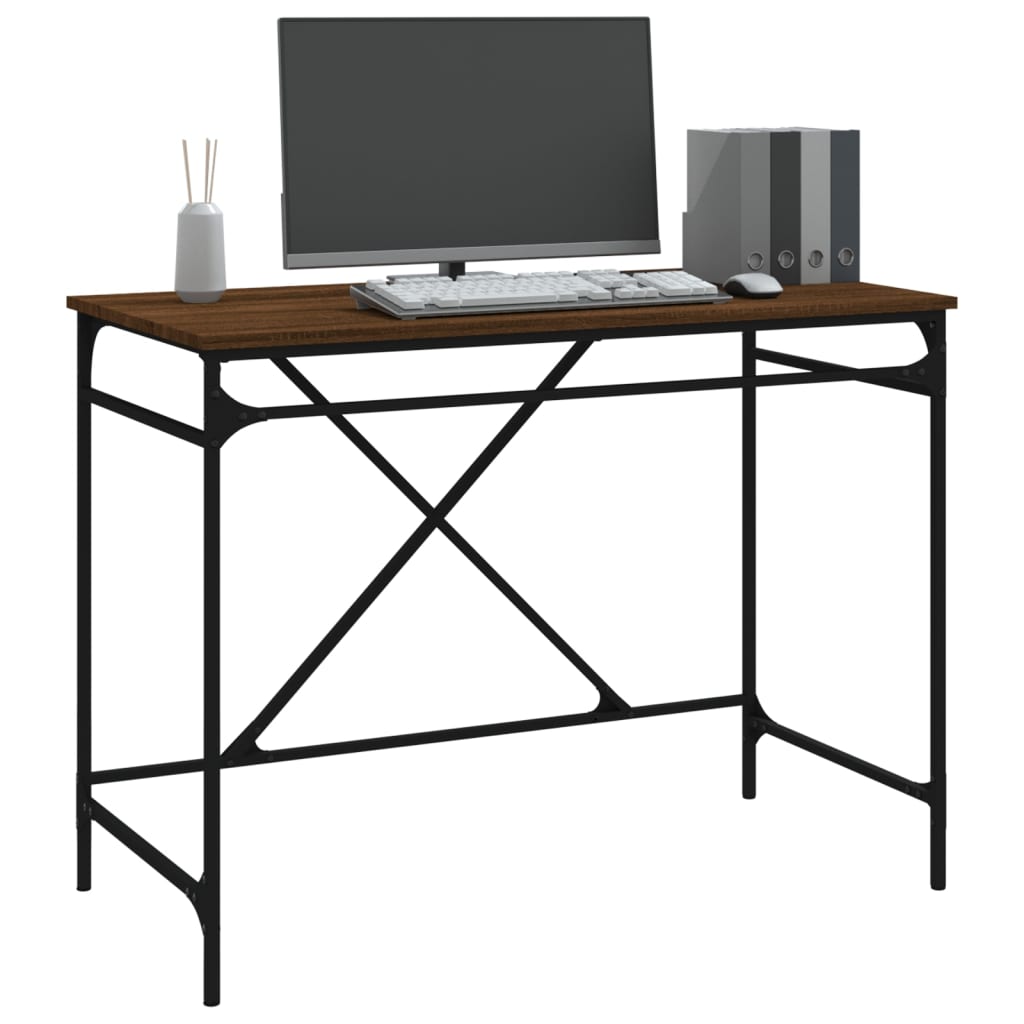 Scrivania 100X50X75 Cm Legno Multistrato E Ferro