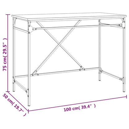 Scrivania 100X50X75 Cm Legno Multistrato E Ferro