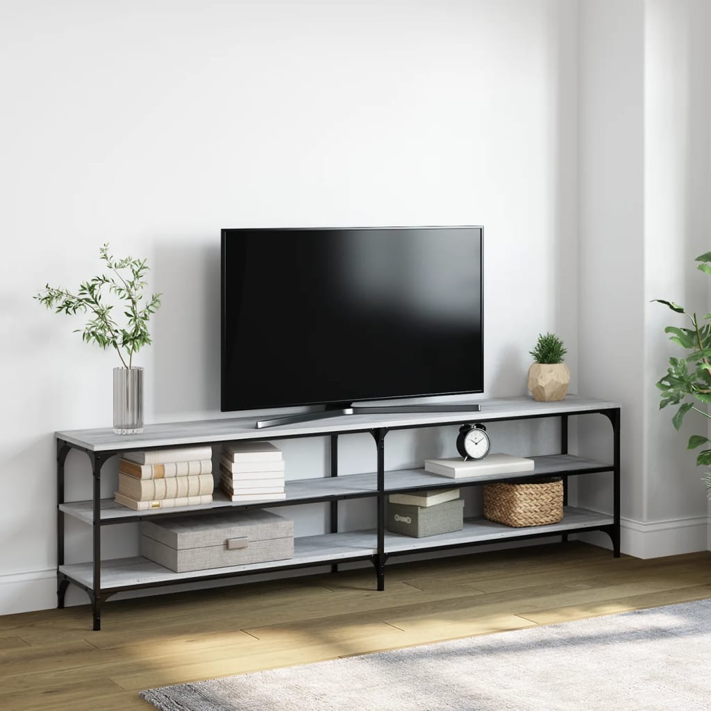Mobile Tv 200X30X50Cm Legno Multistrato E Metallo