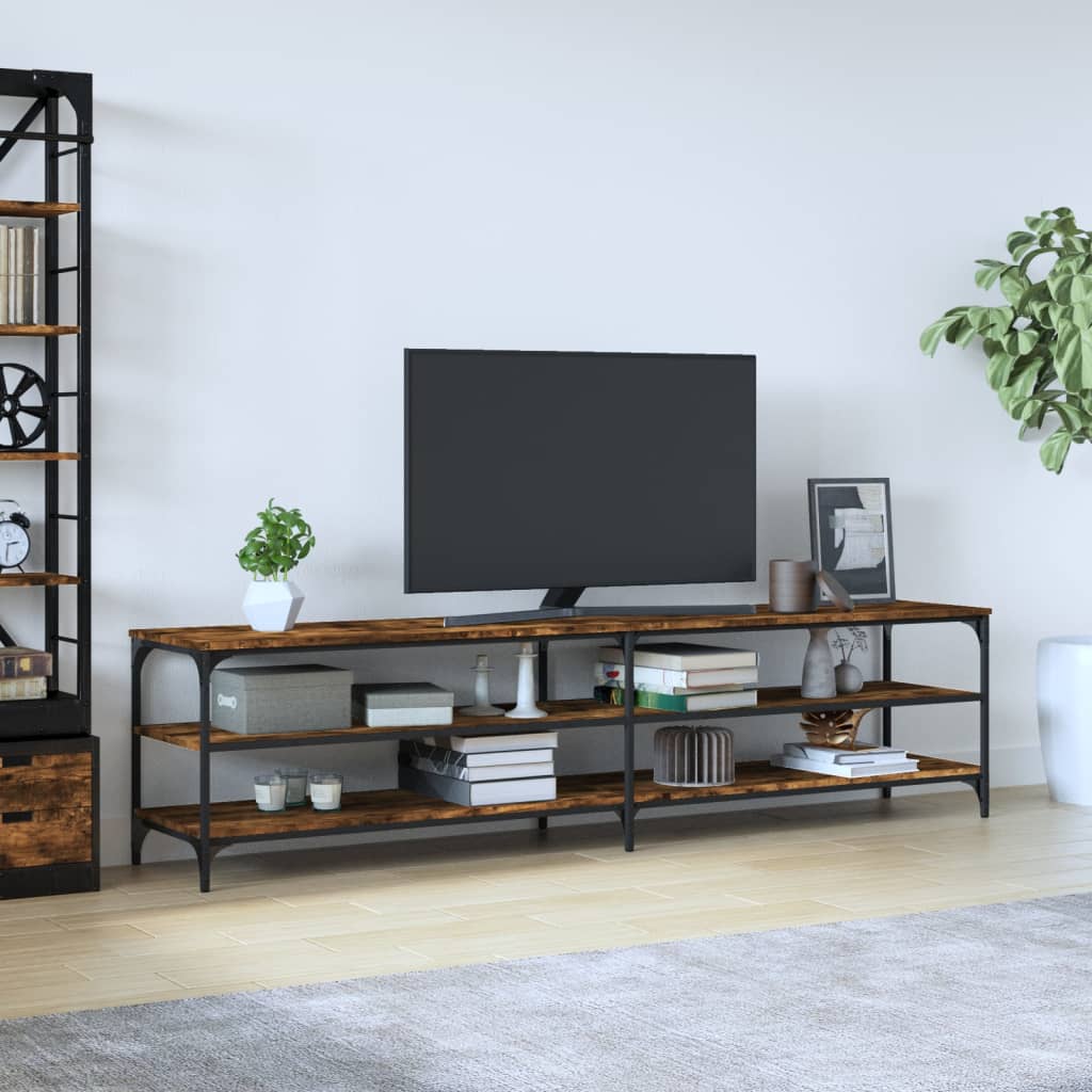 Mobile Tv 200X30X50Cm Legno Multistrato E Metallo