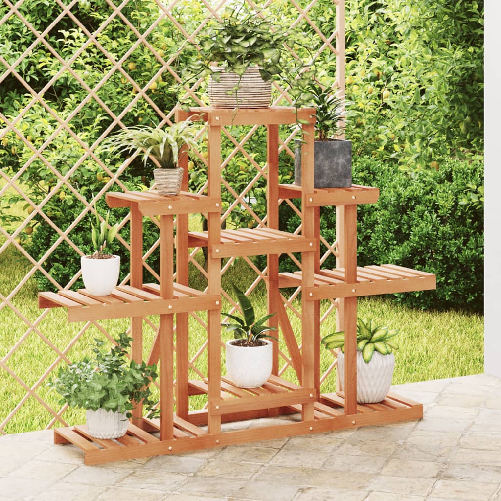 Portafiori Con Ruote In Legno Massello Di Abete