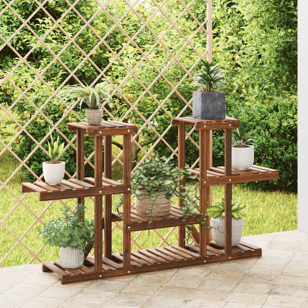 Portafiori Con Ruote In Legno Massello Di Abete