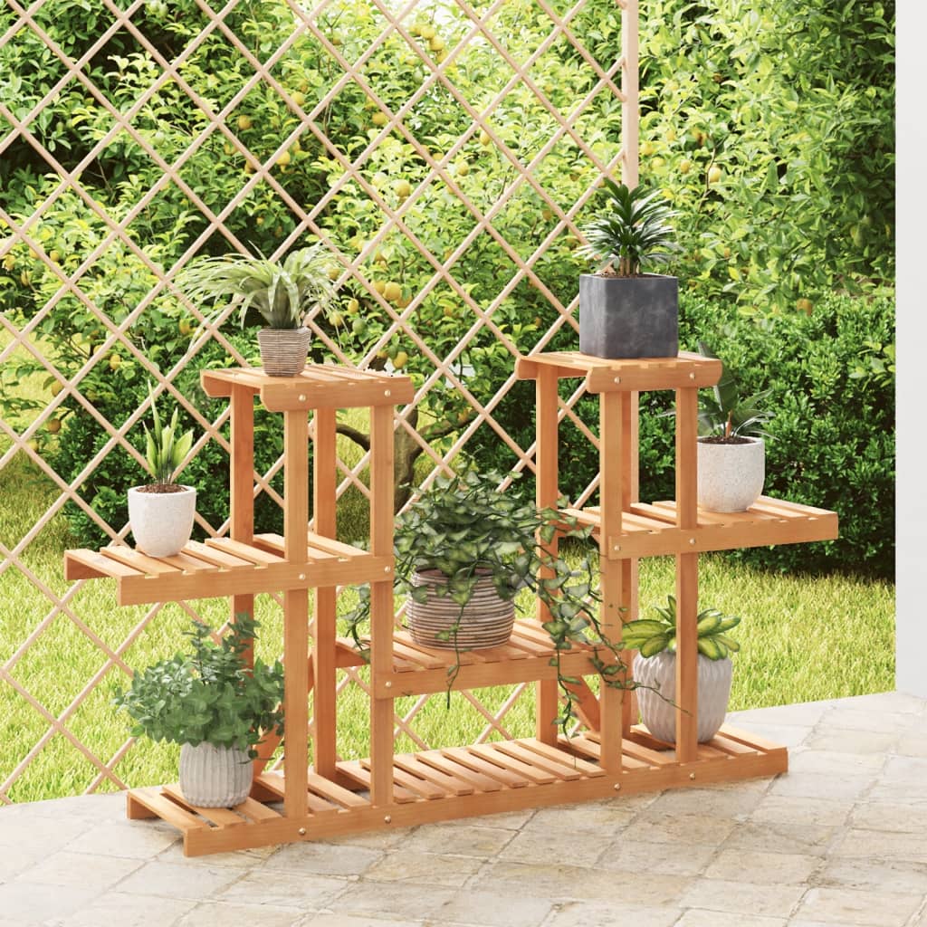 Portafiori Con Ruote In Legno Massello Di Abete
