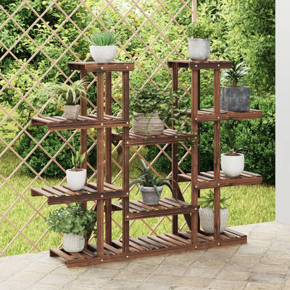 Portafiori Con Ruote In Legno Massello Di Abete