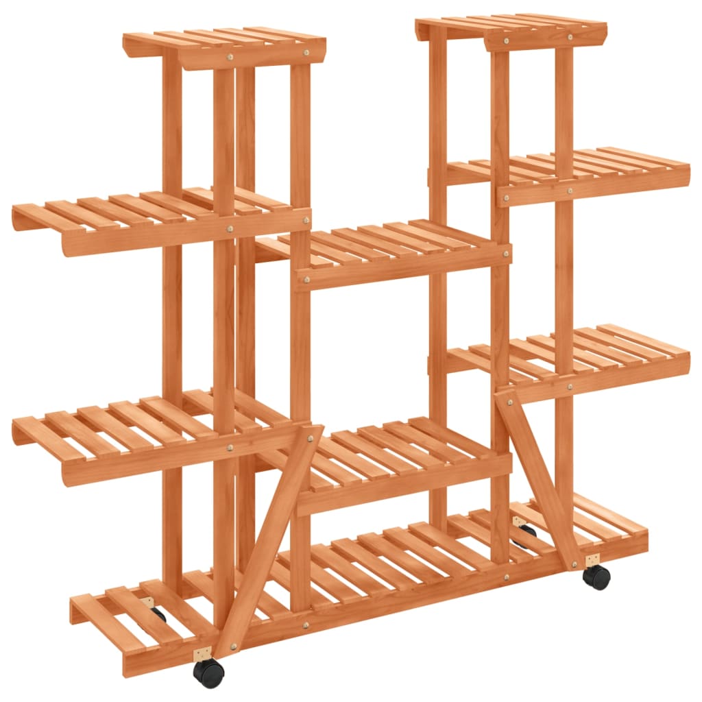 Portafiori Con Ruote In Legno Massello Di Abete