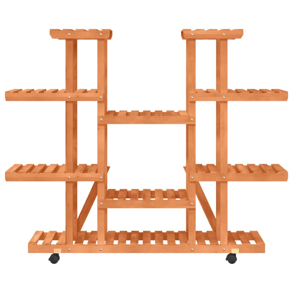 Portafiori Con Ruote In Legno Massello Di Abete