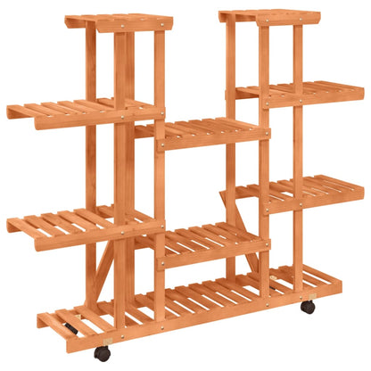 Portafiori Con Ruote In Legno Massello Di Abete