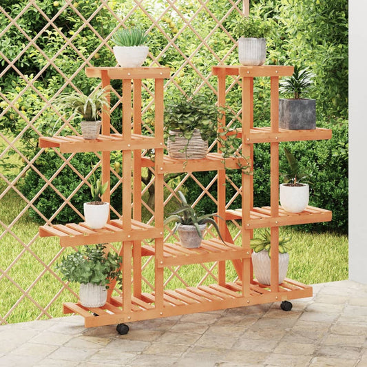 Portafiori Con Ruote In Legno Massello Di Abete