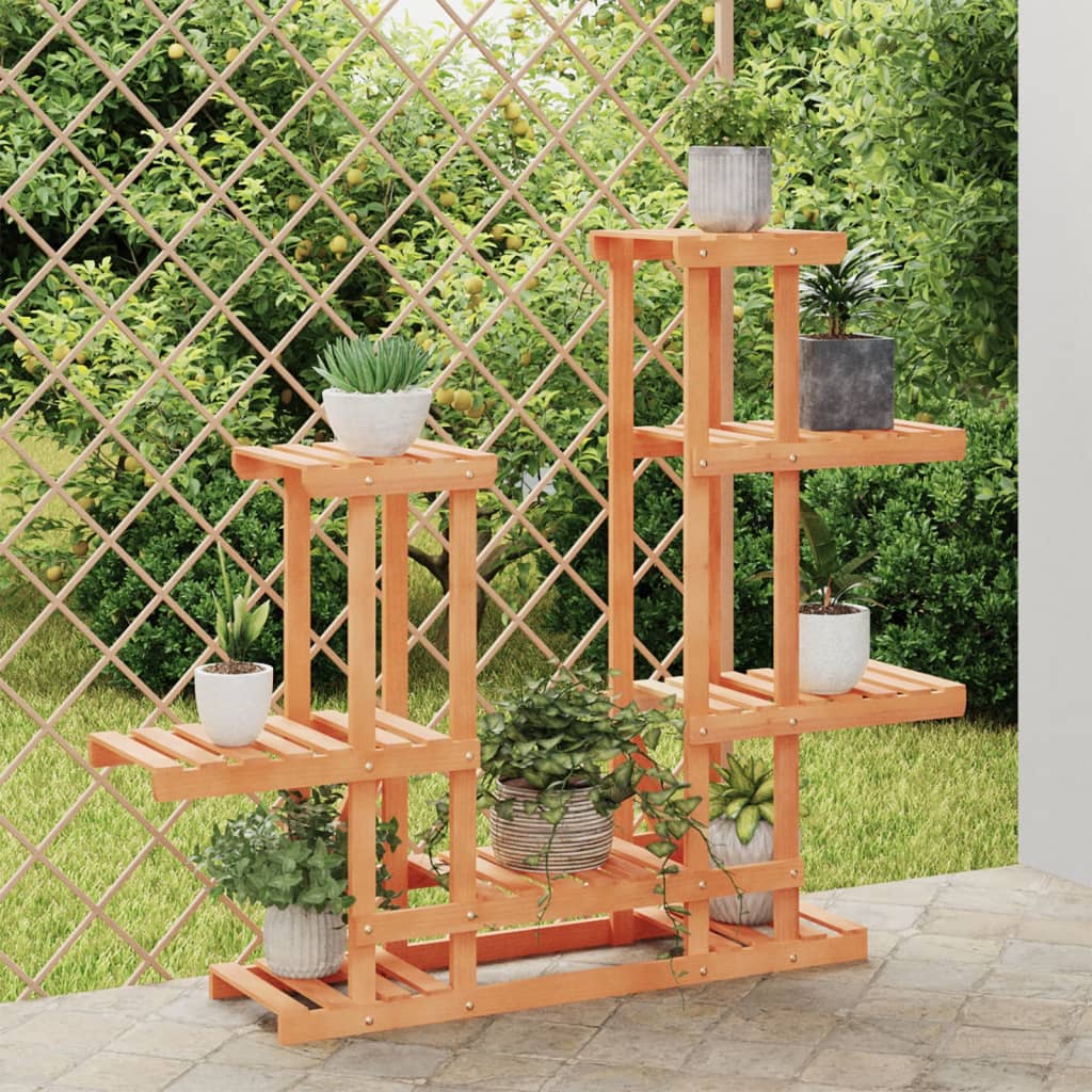 Portafiori Con Ruote In Legno Massello Di Abete