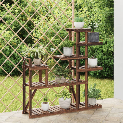 Portafiori Con Ruote In Legno Massello Di Abete