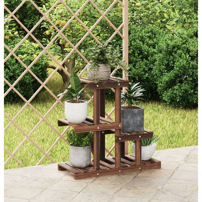 Portafiori Con Ruote In Legno Massello Di Abete