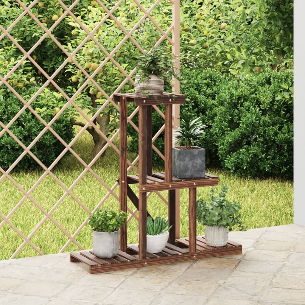 Portafiori Con Ruote In Legno Massello Di Abete