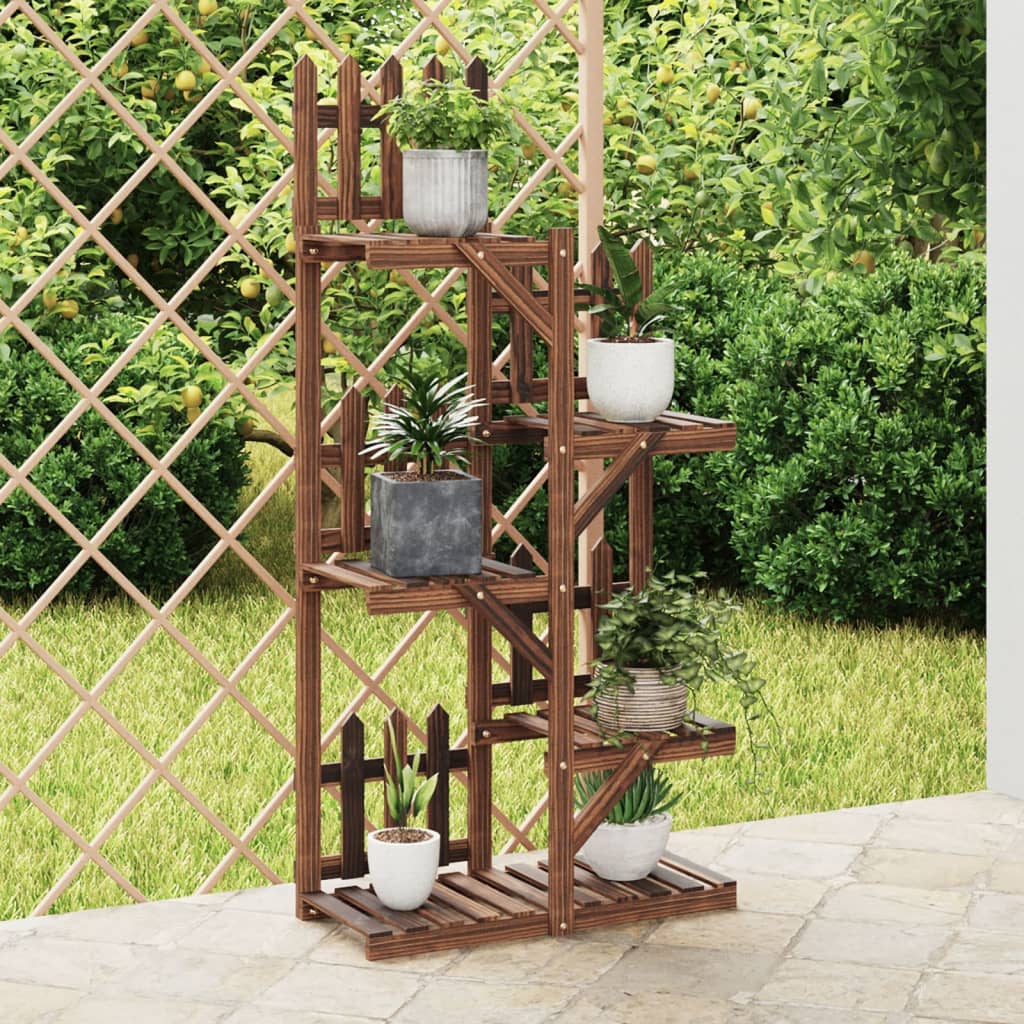 Portafiori Con Ruote In Legno Massello Di Abete