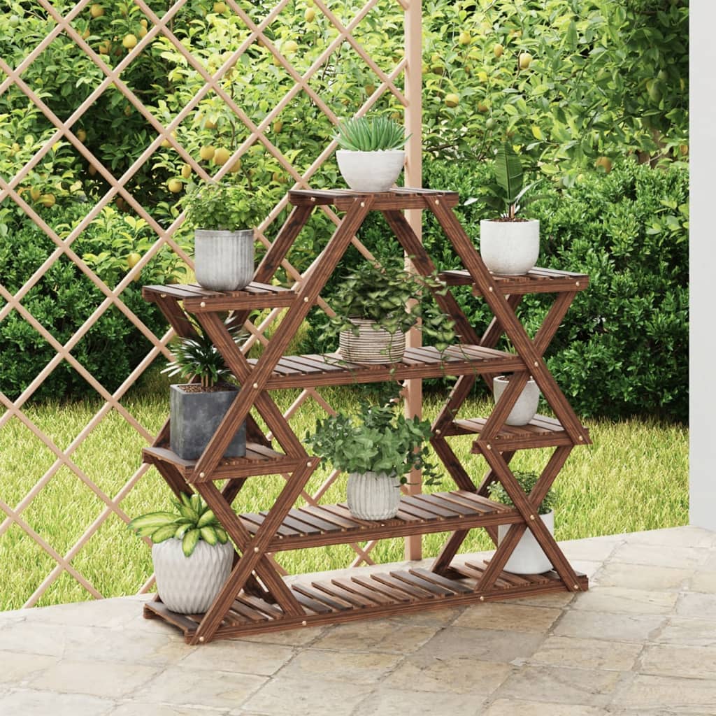 Portafiori Con Ruote In Legno Massello Di Abete