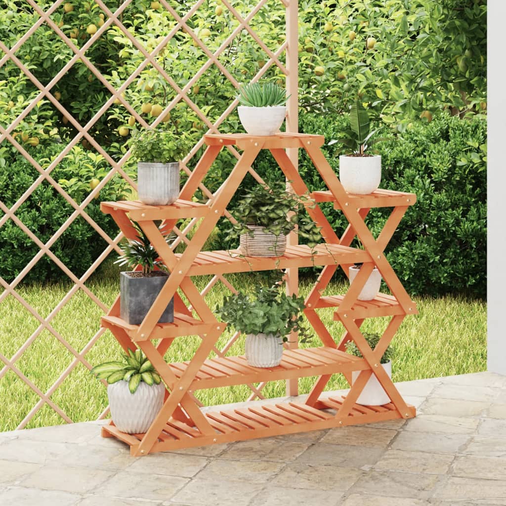 Portafiori Con Ruote In Legno Massello Di Abete