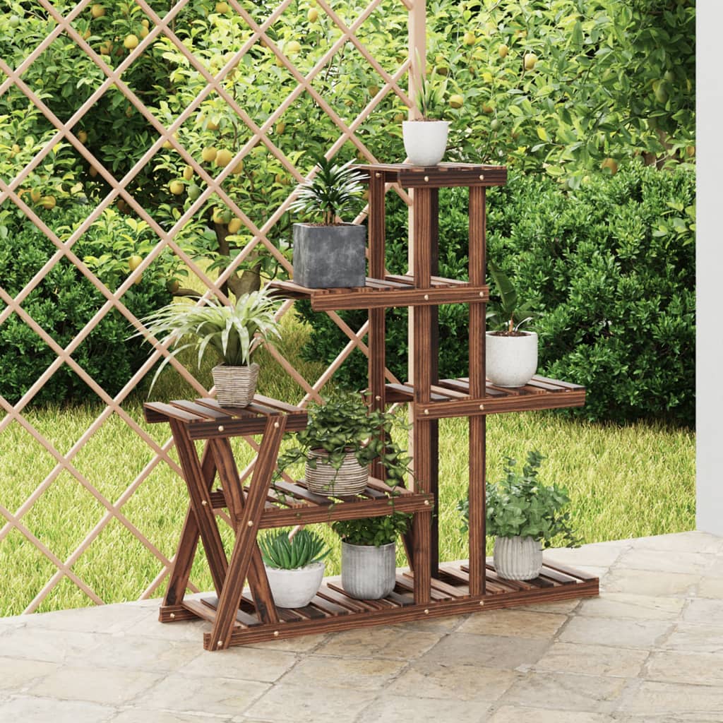 Portafiori Con Ruote In Legno Massello Di Abete