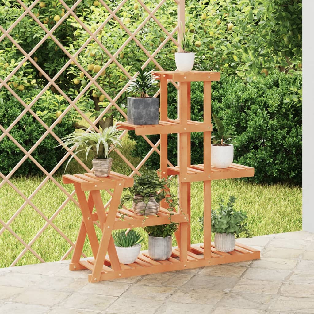 Portafiori Con Ruote In Legno Massello Di Abete
