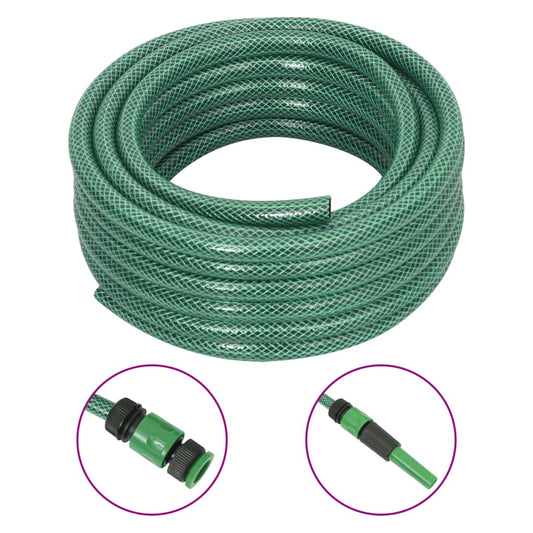 Set Tubo Da Giardino Con Raccordi Verde 0,5&quot; 10 M In Pvc