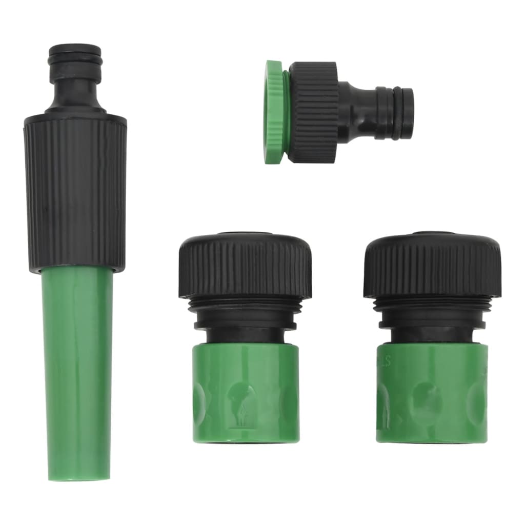 Set Tubo Da Giardino Con Raccordi Verde 0,5&quot; 10 M In Pvc