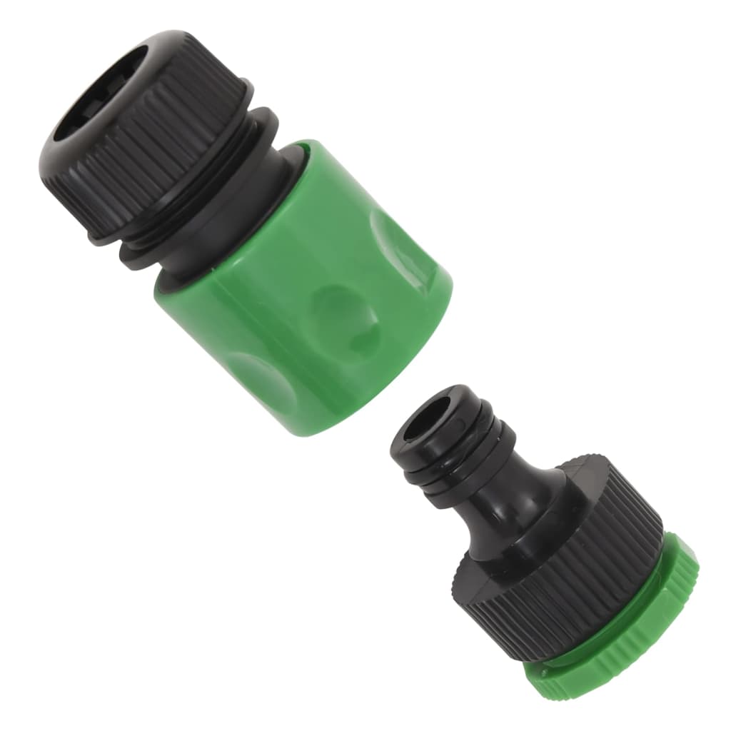 Set Tubo Da Giardino Con Raccordi Verde 0,5&quot; 10 M In Pvc