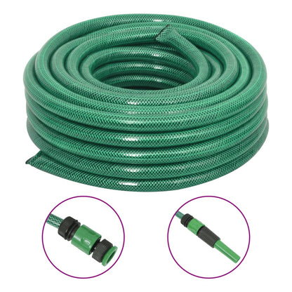 Set Tubo Da Giardino Con Raccordi Verde 0,5&quot; 10 M In Pvc