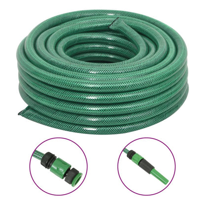 Set Tubo Da Giardino Con Raccordi Verde 0,5&quot; 10 M In Pvc