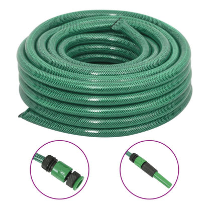 Set Tubo Da Giardino Con Raccordi Verde 0,5&quot; 10 M In Pvc