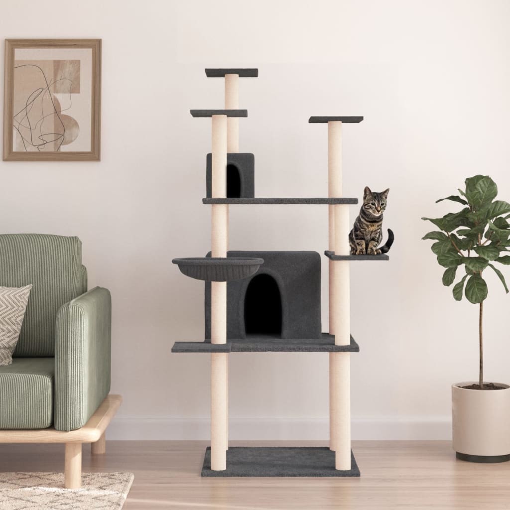 Albero Per Gatti Con Tiragraffi In Sisal 166 Cm