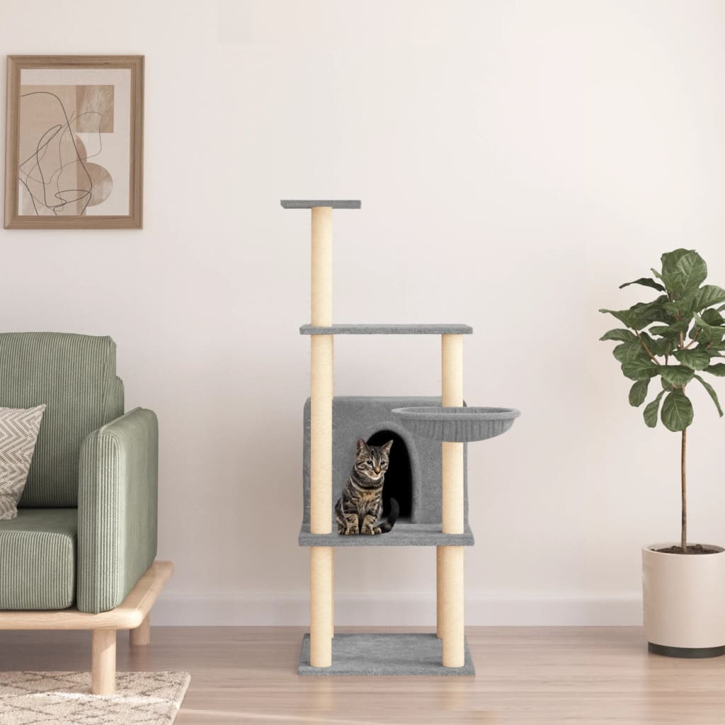 Albero Per Gatti Con Tiragraffi In Sisal 132 Cm