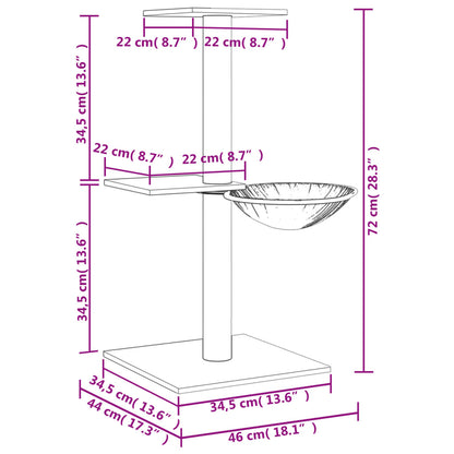 Albero Per Gatti Con Tiragraffi In Sisal 72 Cm