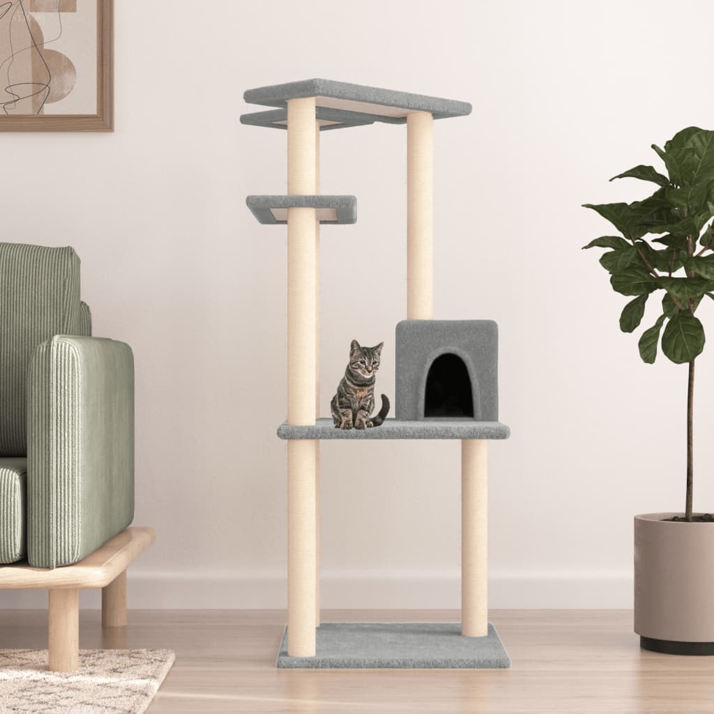 Albero Per Gatti Con Tiragraffi In Sisal 123 Cm