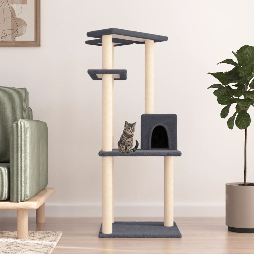 Albero Per Gatti Con Tiragraffi In Sisal 123 Cm